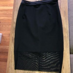 H&M New Black Sheer Overlay Mini Skirt